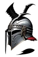 Gladiator helmet tattoo design idea