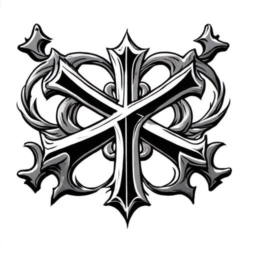 Orthodox cross tattoo design idea