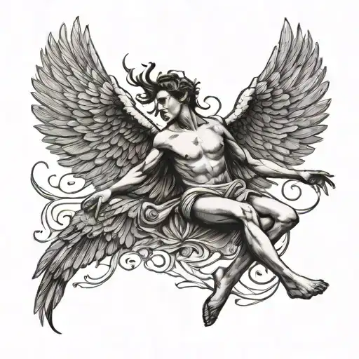 falling Icarus tattoo design idea