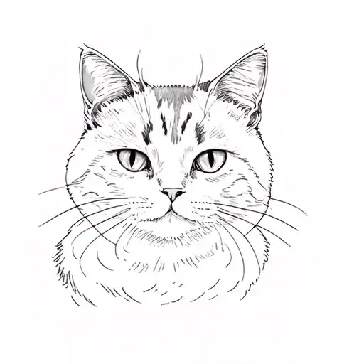 a british shorthair cat tattoo design idea
