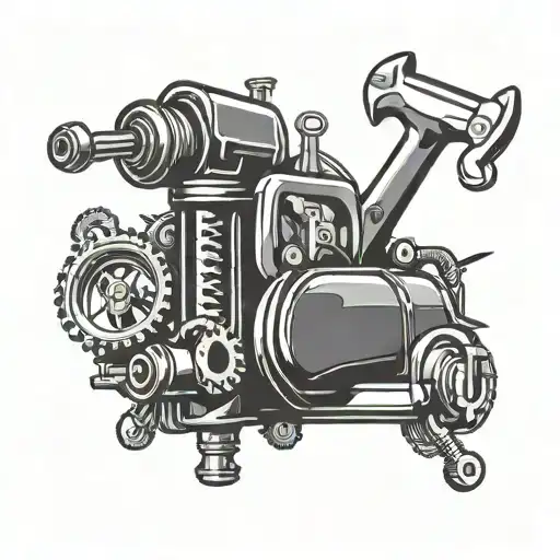 auto mechanic tools tattoo design idea