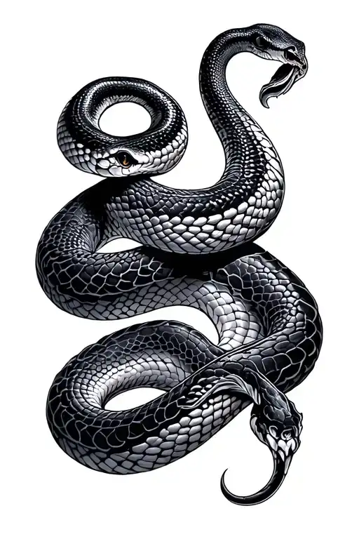Elegant python wrapped tattoo design idea