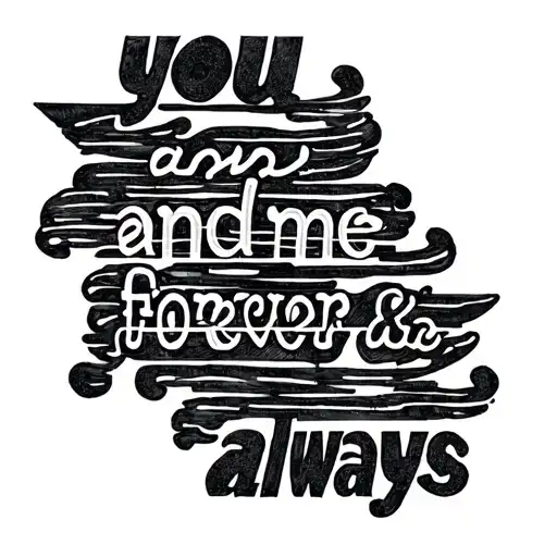 "you and me forever and always" Morse code forming the shape tattoo design idea