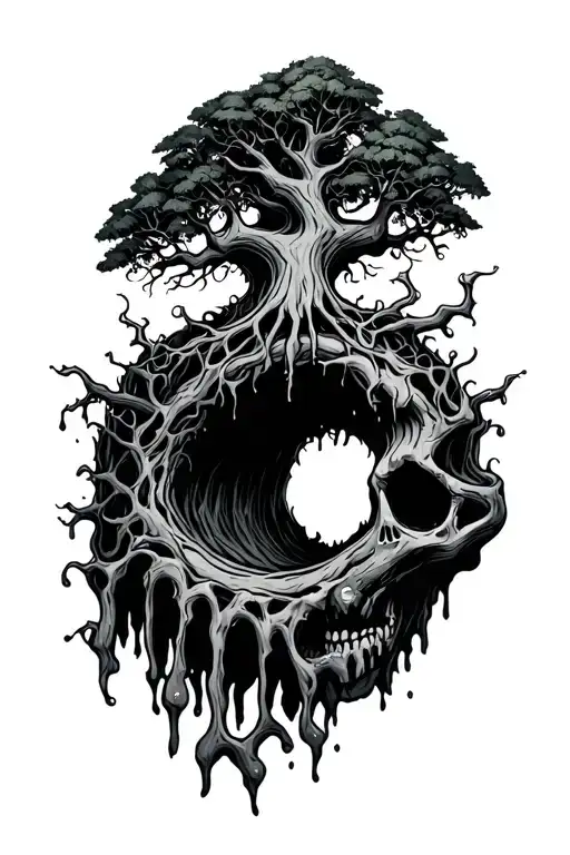 Poison tree coming out in ring finger tattoo no skulls tattoo design idea