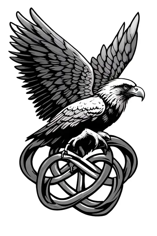 Celtic eagle wing with Celtic knot design incorporating tattoo design idea