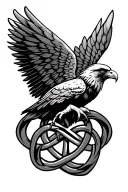 Celtic eagle wing with Celtic knot design incorporating tattoo design idea