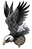 Celtic eagle wing with Celtic knot design incorporating tattoo design idea