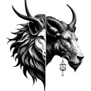 Leo Libra Taurus symbos combined tattoo design idea