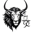 Leo Libra Taurus symbos combined tattoo design idea