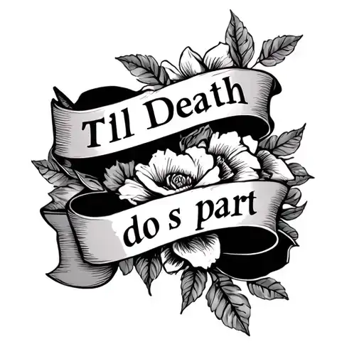 till death do us part words integrated into the design tattoo design idea