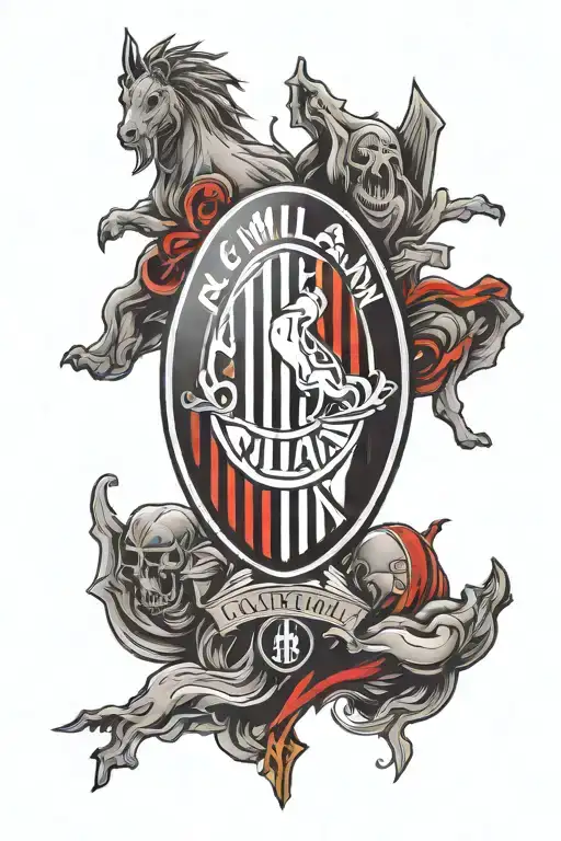 Ac Milan logo with a new school twist tattoo design idea