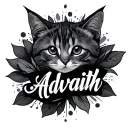 I need a tattoo , its a name of my baby boy "Advaith" , give me some creative ideas. it should small  tattoo design idea