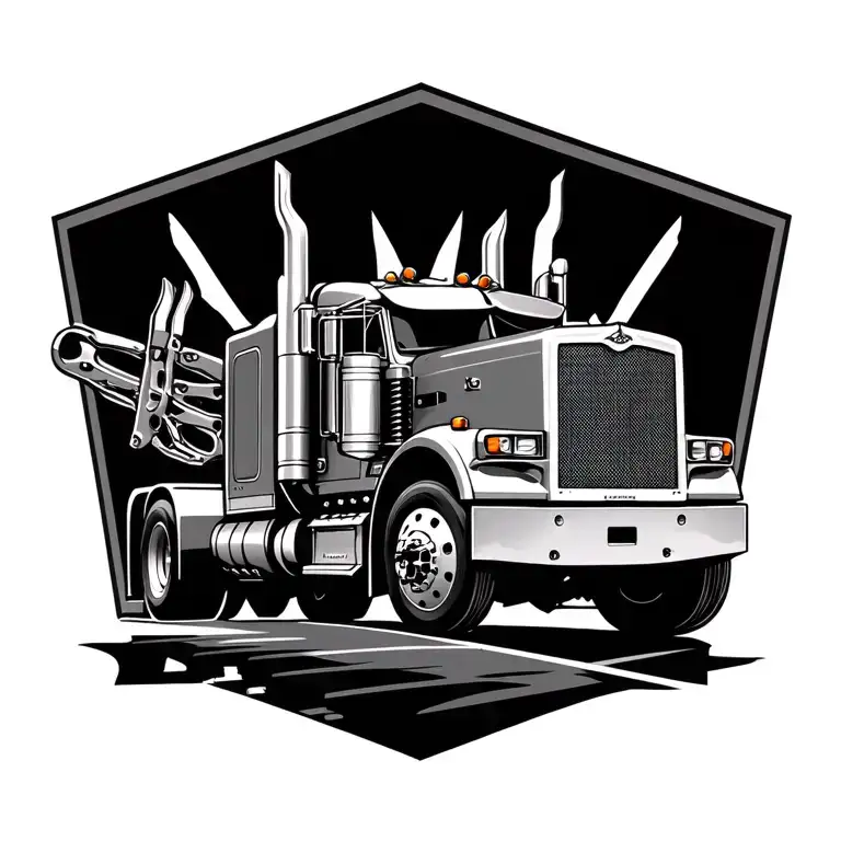 2018 Peterbilt tools intertwined symbolizing tattoo design idea