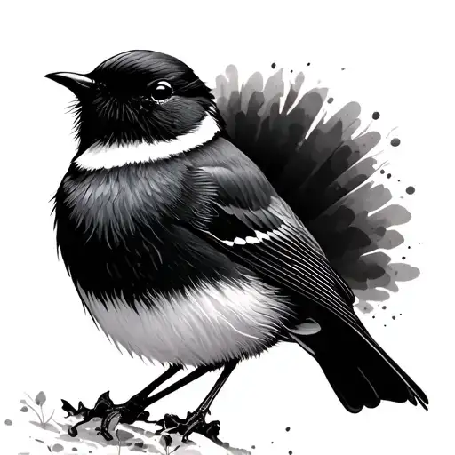 Willy Wagtail tattoo design idea