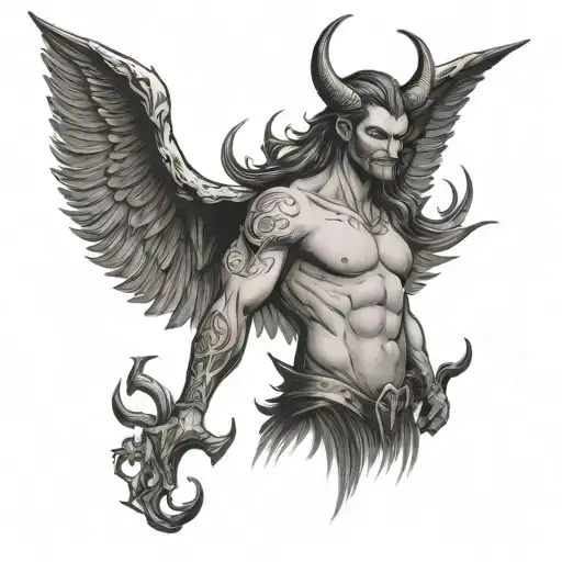 sexy simple Lucifer Morningstar tattoo design idea