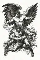 Jacob wrestling with the angel tattoo design idea