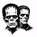 Jekyll and Hyde and Frankenstein tattoo design idea