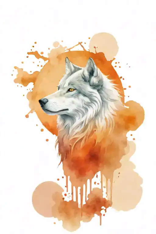 a white wolf, a black wolf, a brown wolf, a gray wolf, a bat, a black maincoon tattoo design idea