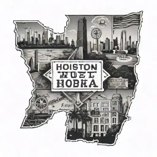 Houston Texas memorial with street signs on it tattoo design idea