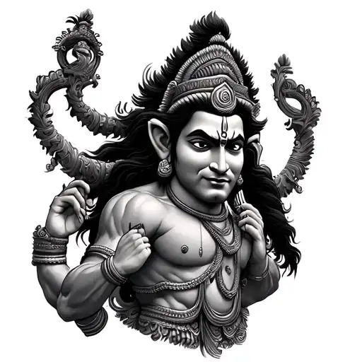 God Hanuman tattoo design idea