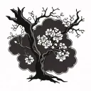  cherry blossom tree tattoo design idea