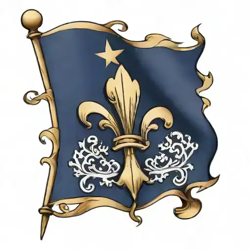 French flag with a fleur-de-lis tattoo design idea