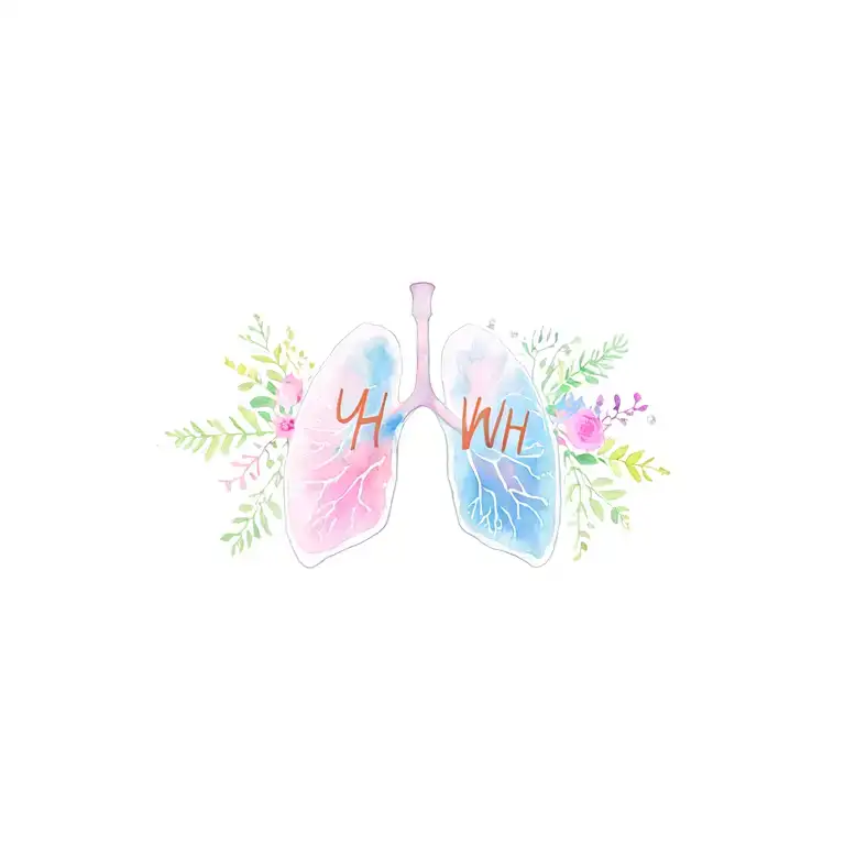 "YH WH" Yhwh floral Lungs tattoo design idea