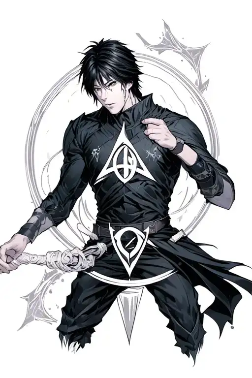 roy mustang cry with alchemist symbol intertwined tattoo design idea