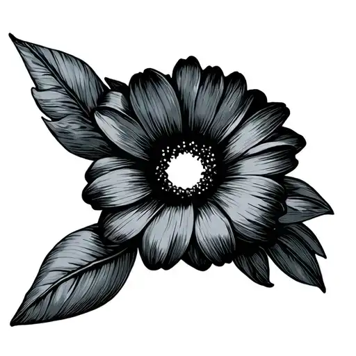 abortion teardrop hole flower fineline style tattoo design idea