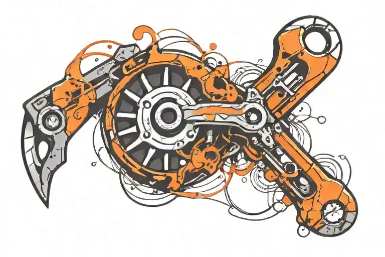 wrench turbo tattoo design idea