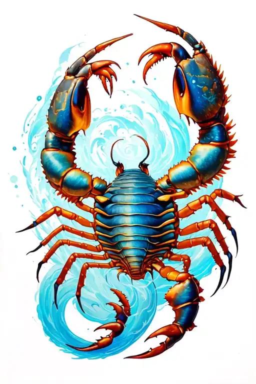 Scorpio And Aquarius tattoo design idea