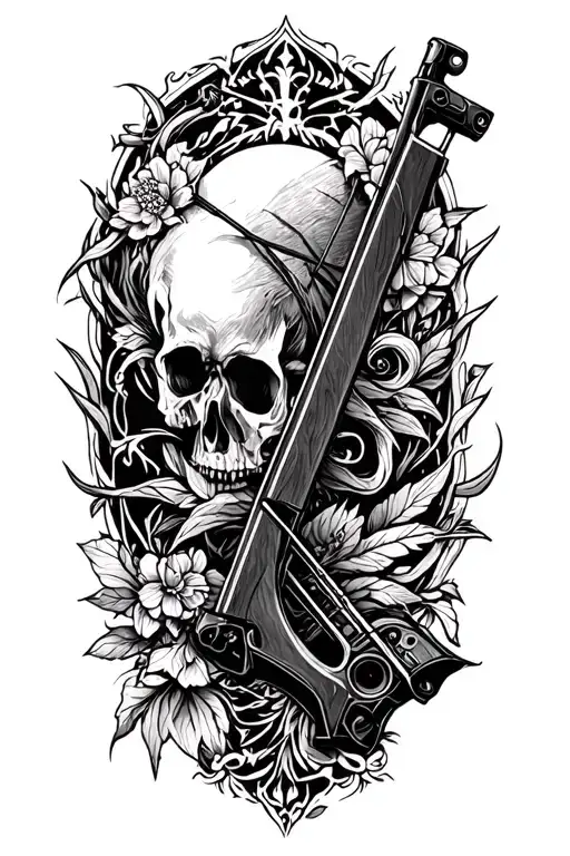 crossbow tattoo design idea
