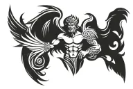 greek god with wings tattoo design idea