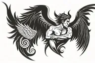 greek god with wings tattoo design idea