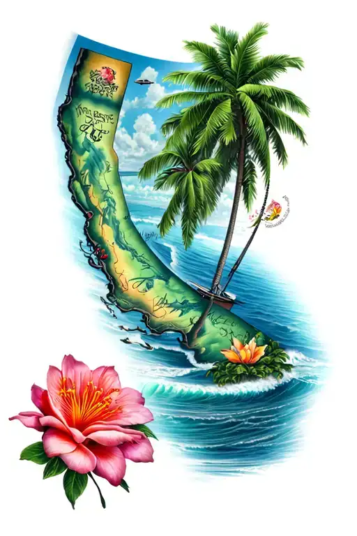 Guam California Japan Hawaii tattoo design idea