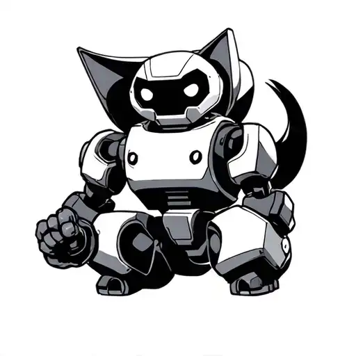 shadow knuckles & tails with dr robot holding tattoo design idea