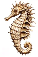 seahorse women tattoo design idea