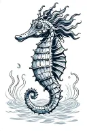 seahorse women tattoo design idea