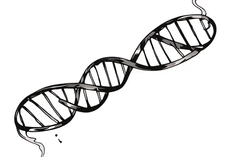 DNA helix with smoke weed joint tattoo design idea