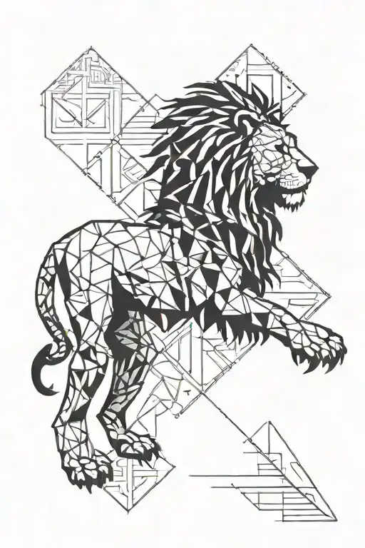 left forearm scar and cut mark cover, half geometric lion tattoo is also there the tattoo should denote power  tattoo design idea