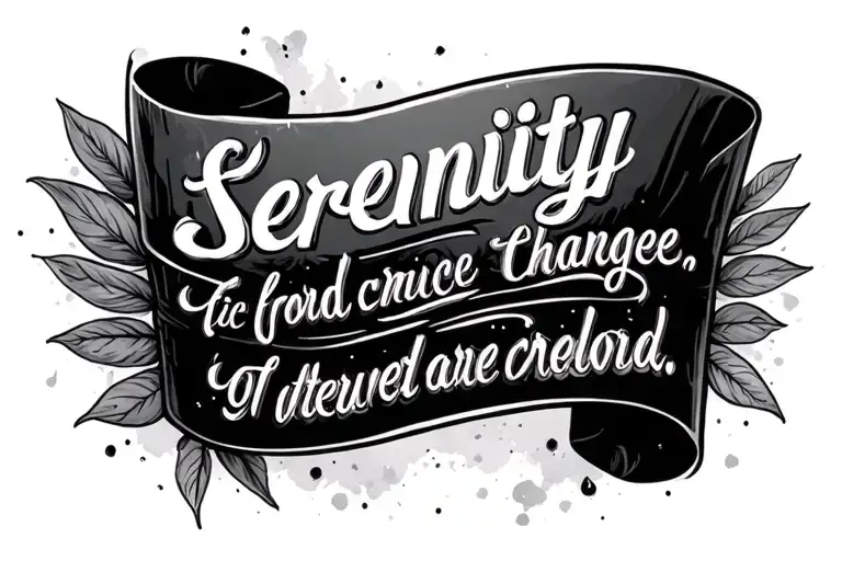 A tattoo design featuring the quote from "Serenity Prayer" tattoo design idea