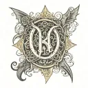 nikola, 1997 gothic letters tattoo design idea