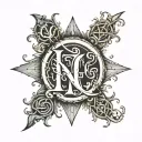nikola, 1997 gothic letters tattoo design idea