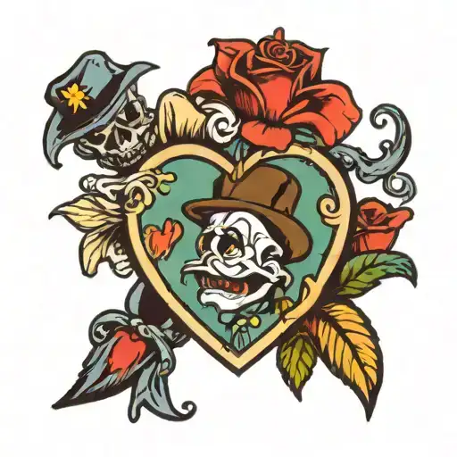 Disney haunted  mansion heart  tattoo design idea