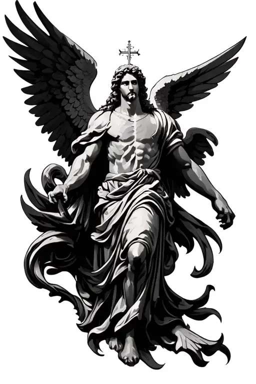 saint Michael archangel tattoo design idea