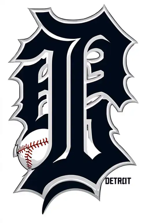 "313" Detroit Tigers logo tattoo design idea