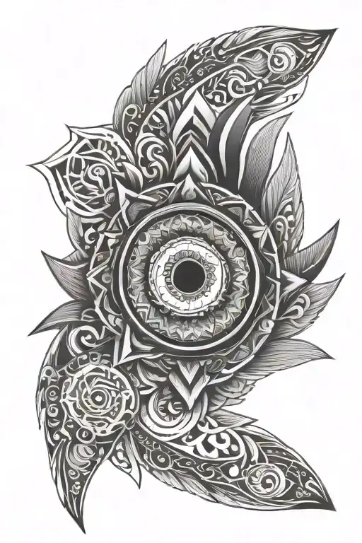 mandala balinese evil eye inside tattoo design idea