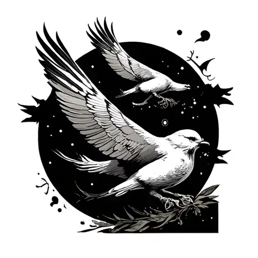 Colombe catches dream three watch tattoo design idea