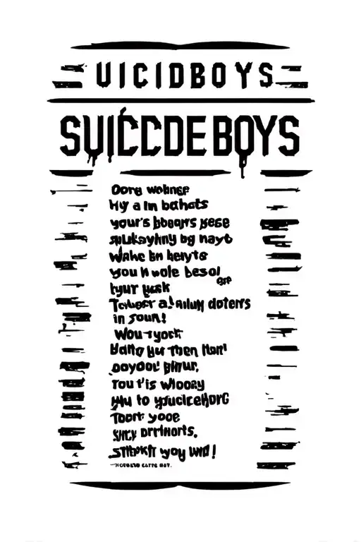 Suicideboys lyrics incorporated representing tattoo design idea