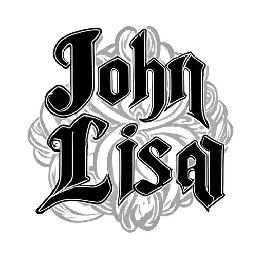 "John Lisa" Two Word Ambigram Generator tattoo design idea